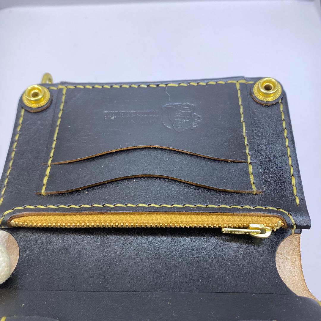 マ*ズ様 オークション 無骨！お札折らずに収納できる無骨な手染めミドルトラッカー