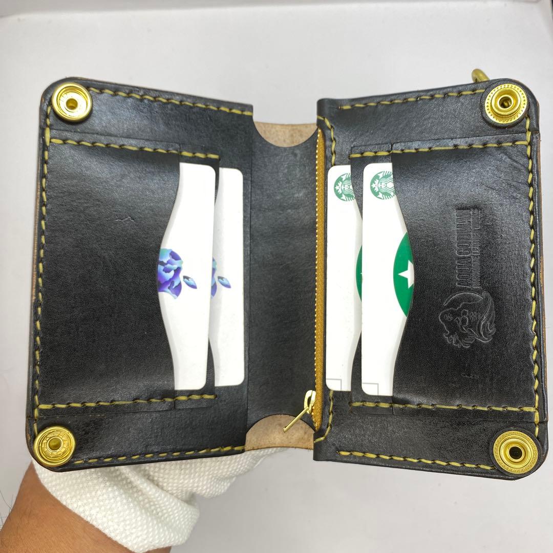 マ*ズ様 オークション 無骨！お札折らずに収納できる無骨な手染めミドルトラッカー