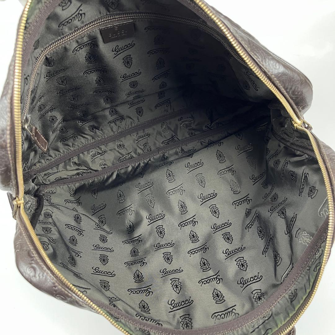 【極美品】グッチ ビジネスバッグ シマレザーGG 本革 ダークブラウン メンズ