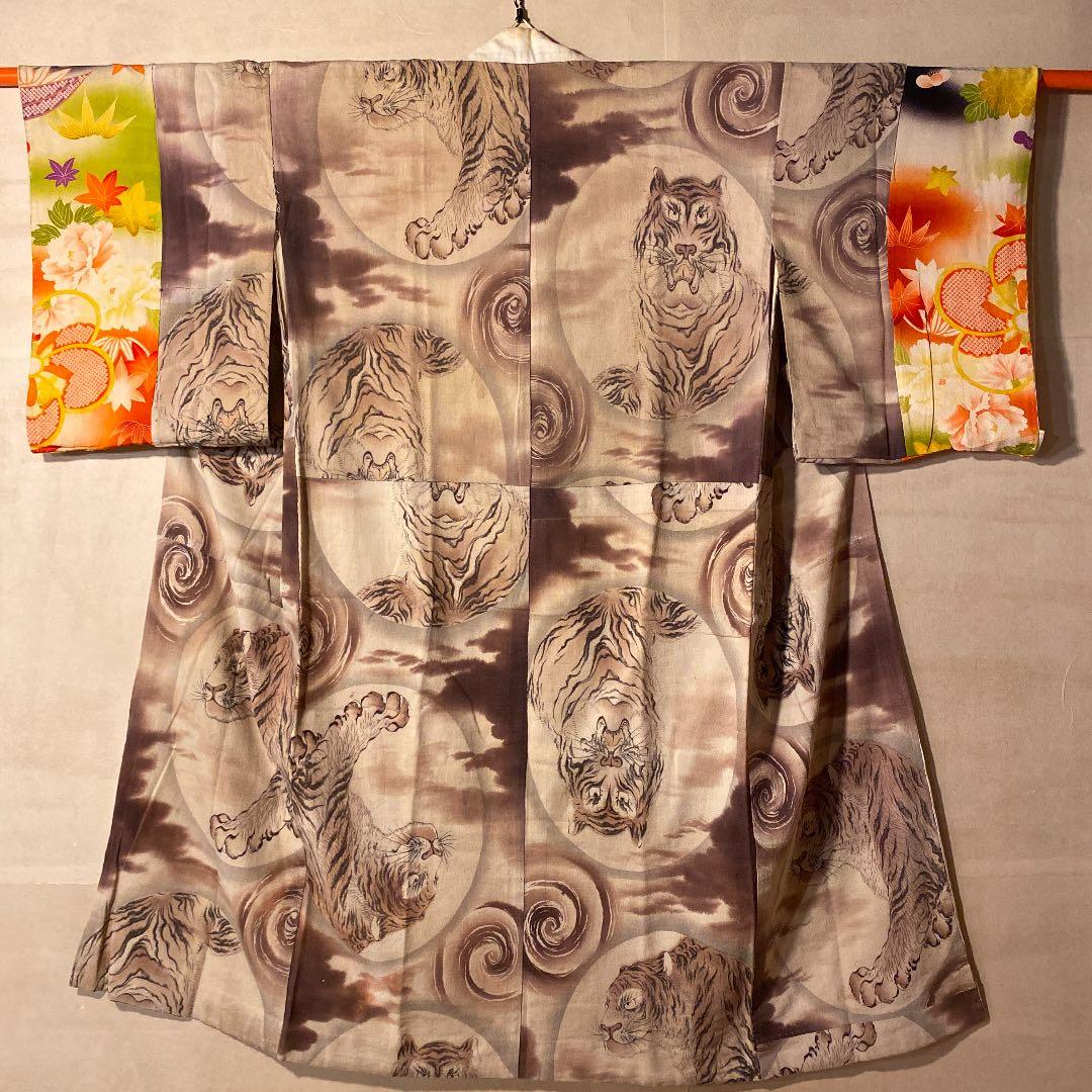 ブィンテージ江戸ちりめん手描き長襦袢