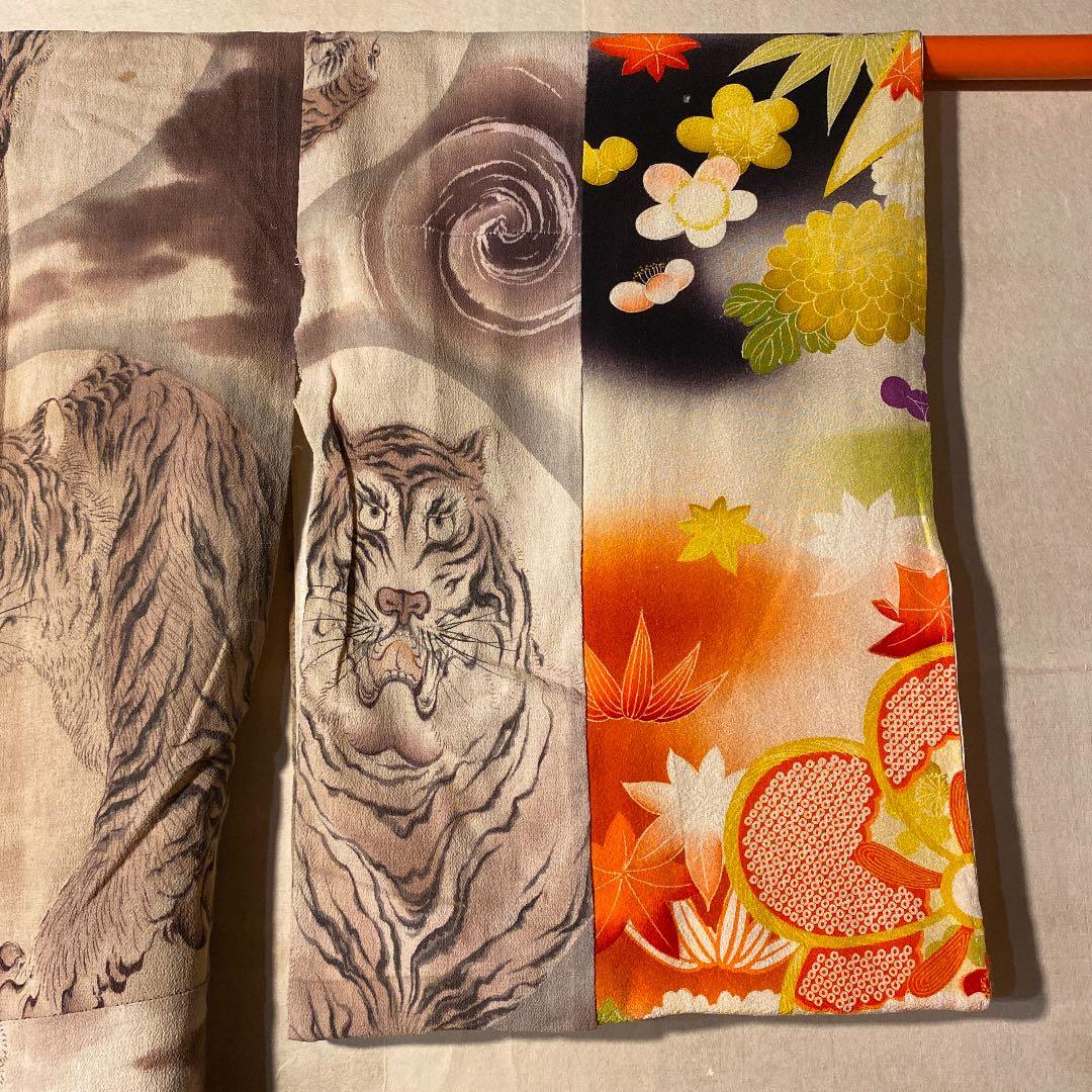 ブィンテージ江戸ちりめん手描き長襦袢