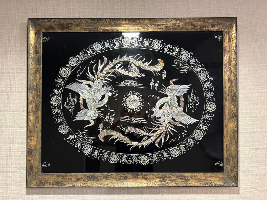 螺鈿 鳳凰 骨董 アンティーク 壁飾り/アート オブジェ モダン エスニック