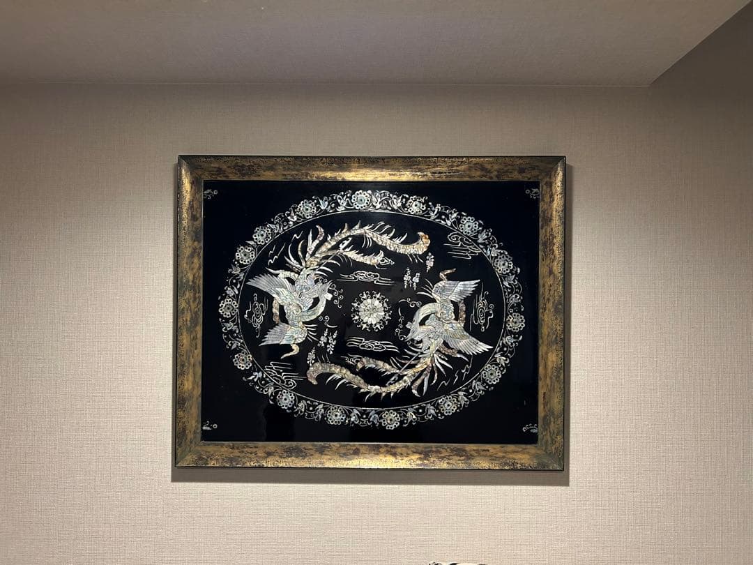 螺鈿 鳳凰 骨董 アンティーク 壁飾り/アート オブジェ モダン エスニック