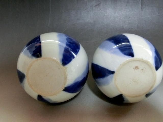 徳利■染付捻【善五郎造】 酒器 染付 1対（2本）お銚子 永楽 時代物 骨董品■