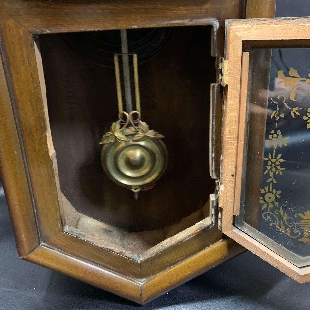 ぜんまい式掛け時計　アンティーク　振り子時計　古時計　ジャンク品