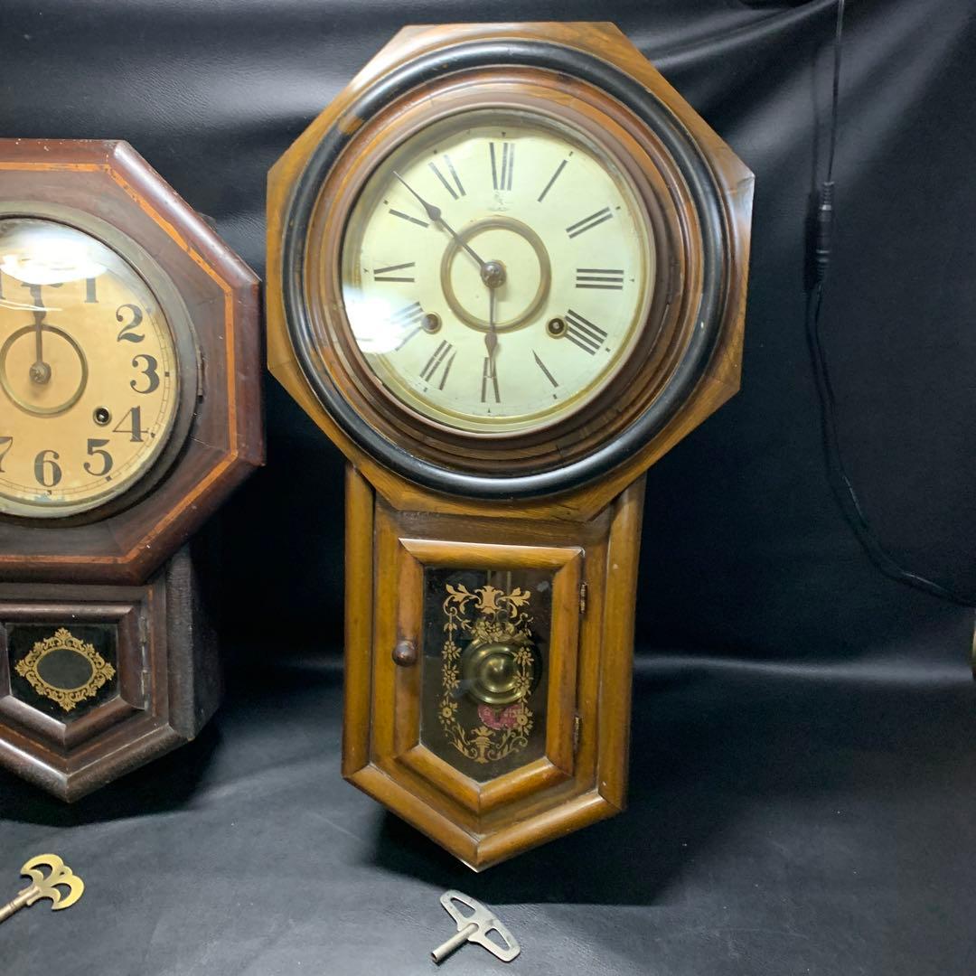 ぜんまい式掛け時計　アンティーク　振り子時計　古時計　ジャンク品