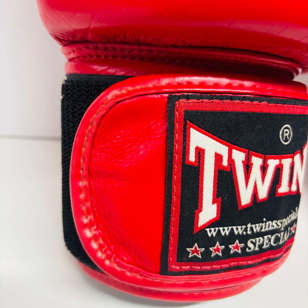 TWINS SPECIAL キックボクシンググローブ 16oz レッド 本革製
