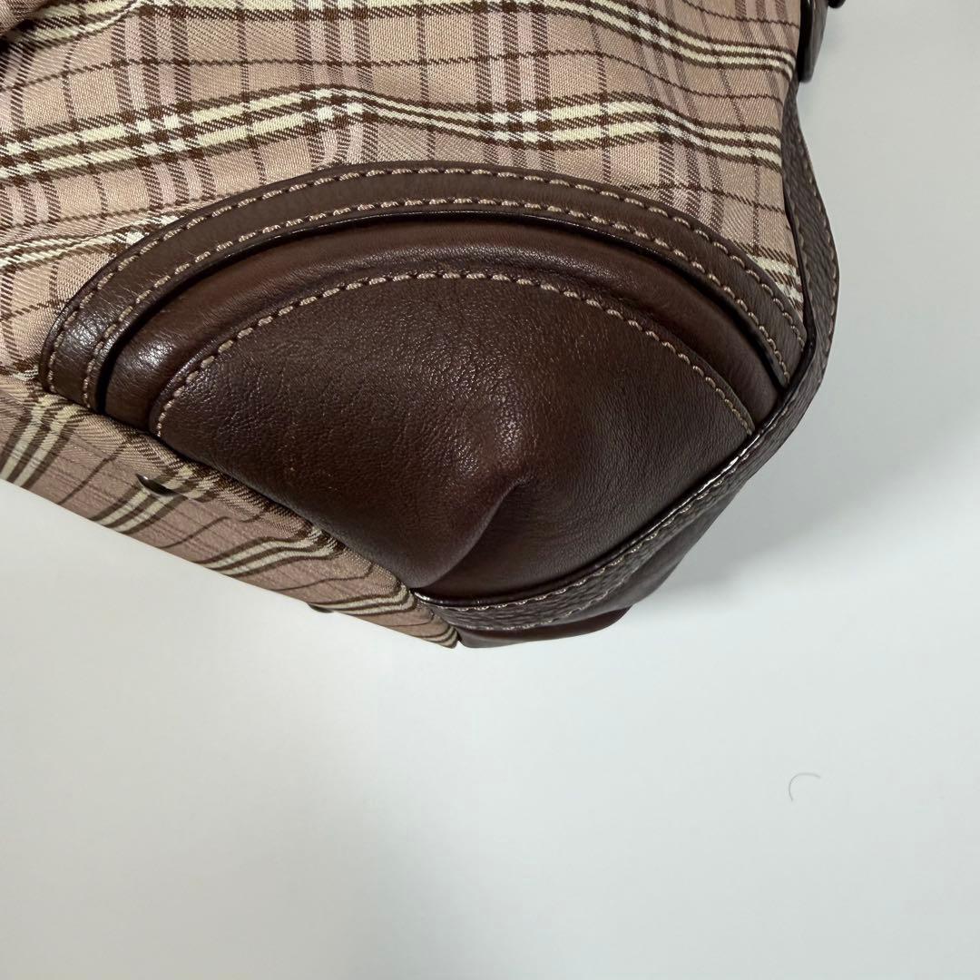 【美品】バーバリーブルーレーベル　ショルダーバッグ　2way ナイロン　ピンク