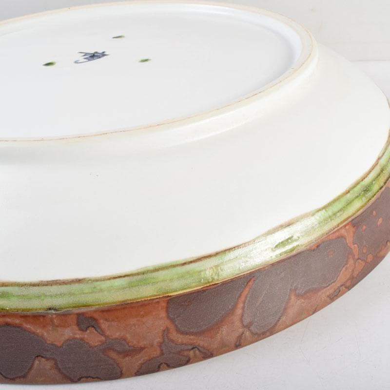 伝統工芸　豊福誠作　色絵　椿文　大鉢　共箱　V　8984A