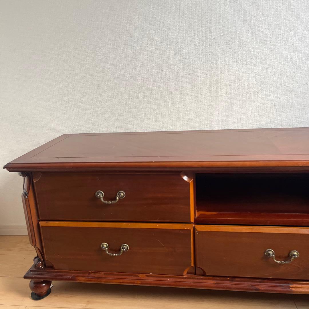 木製テレビ台 ダークブラウン 4引き出し