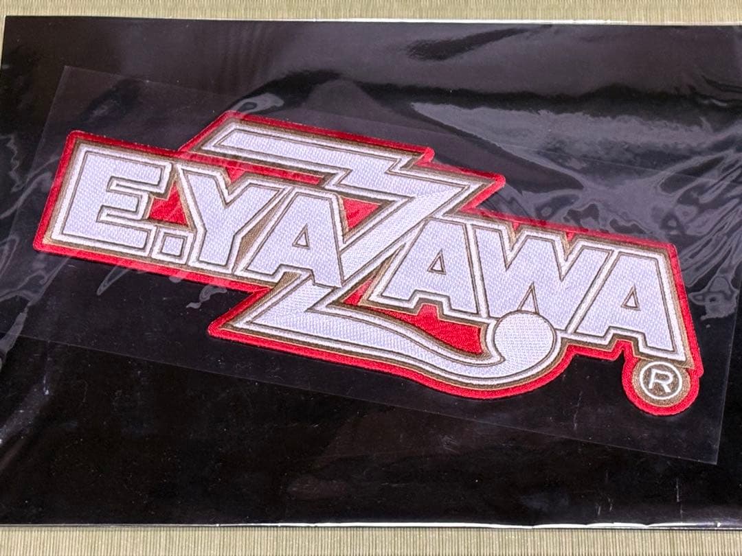 矢沢永吉 BIG刺繍ワッペンシール ロゴ ホワイト/ゴールド/レッド