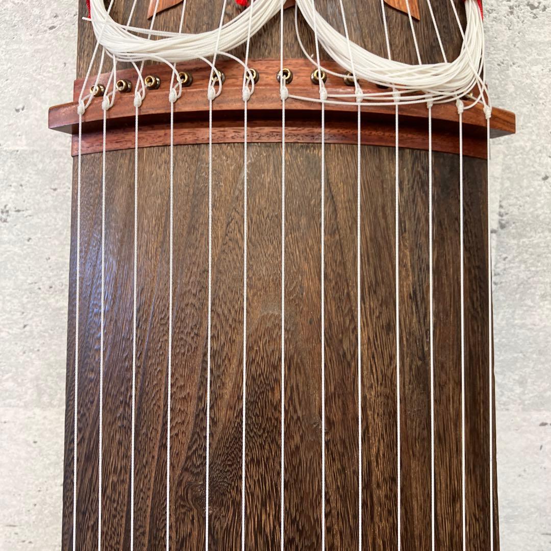 昭和レトロ すだれ掘り 13弦 伝統琴 琴 弦楽器 ソフトケース付き 和楽器