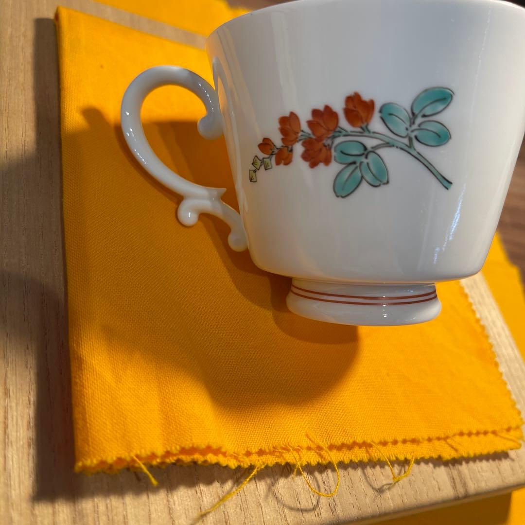 【人間国宝】十四代柿右衛門濁手　萩文　珈琲碗　コーヒーカップ