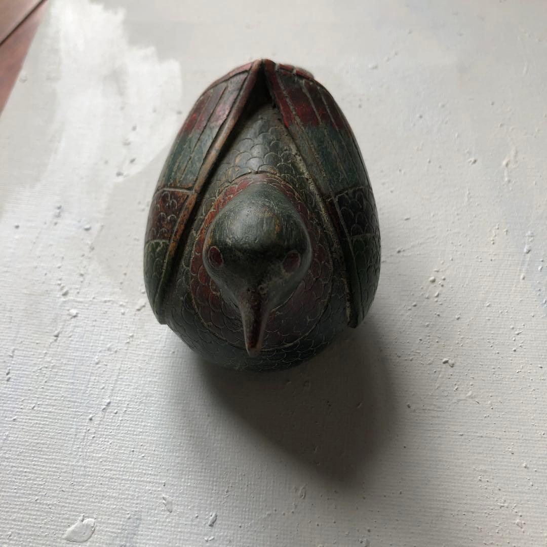 鳥の置物　木製