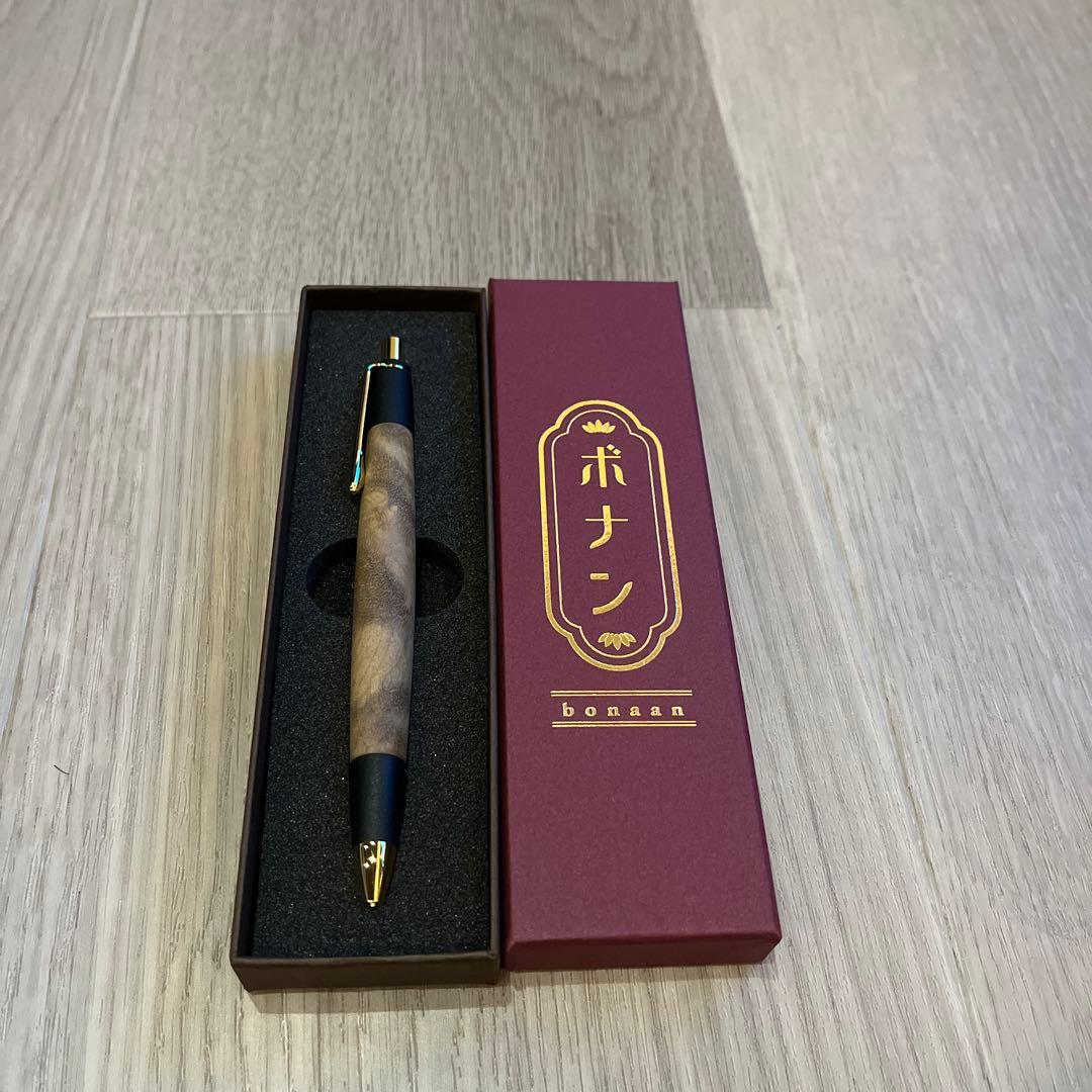 【新品未使用】ボナンペンシャープペンシル（マーブルウッド）（真鍮金具）