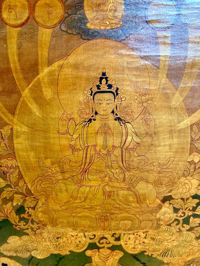 チベット　曼荼羅　マンダラ　仏画　密教(1) タンカ　掛軸　観音　菩薩　如来