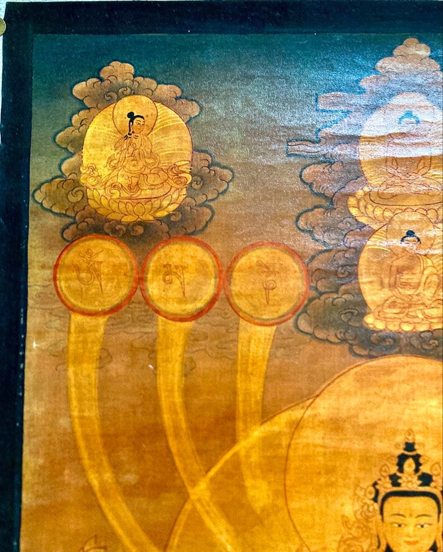 チベット　曼荼羅　マンダラ　仏画　密教(1) タンカ　掛軸　観音　菩薩　如来