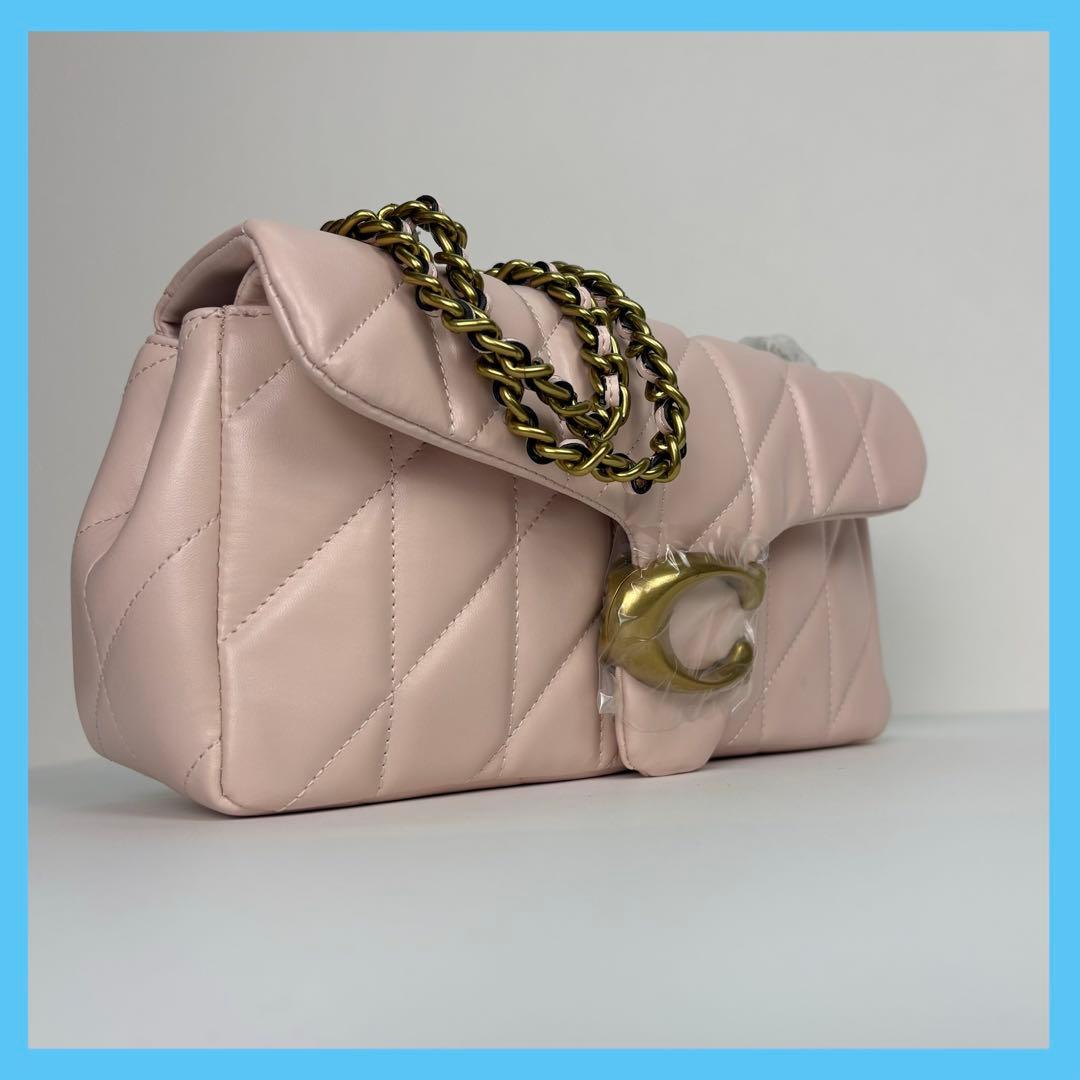 【COACH】 タグ有り タビー ショルダー バッグ 26 キルティング ピンク