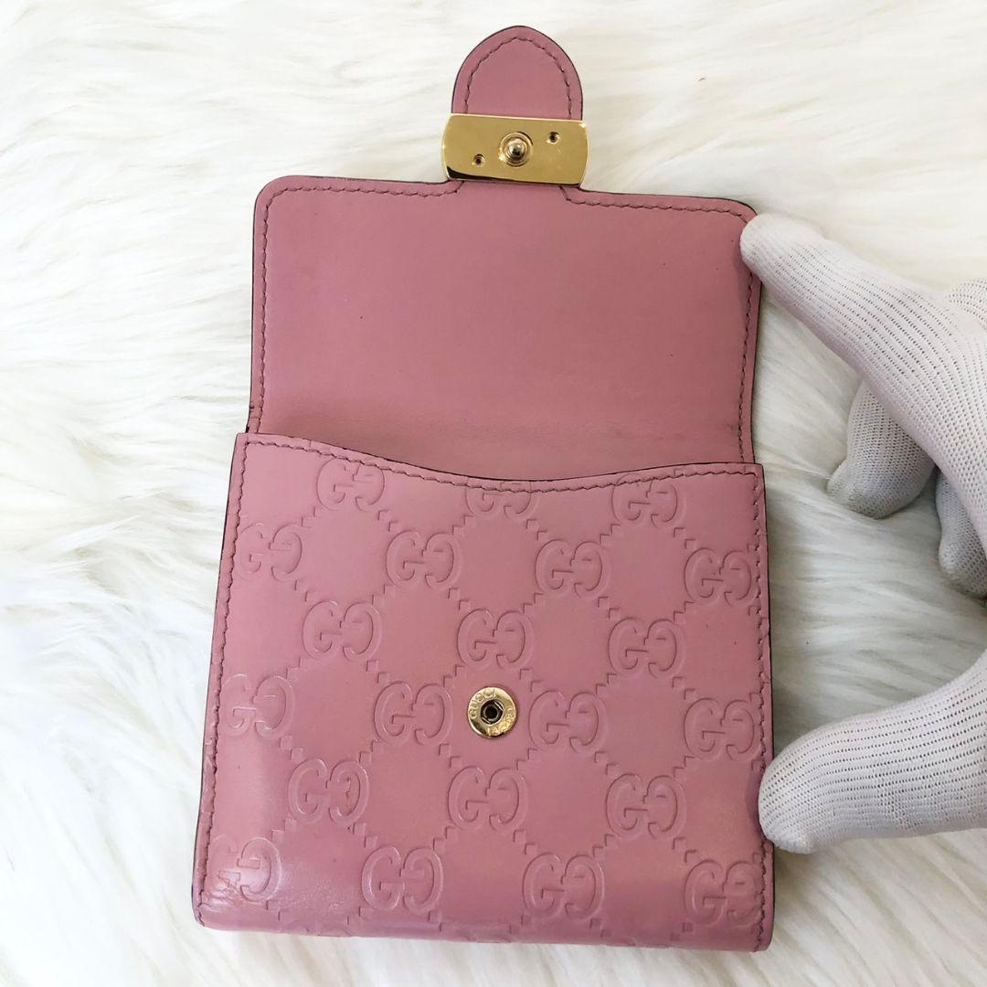 【良品】GUCCI 二つ折り財布 グッチシマ インターロッキング