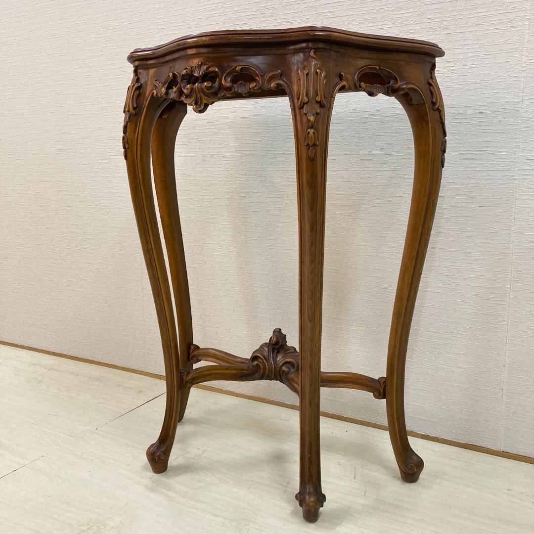 アンティーク　コンソールテーブル　猫脚　彫刻