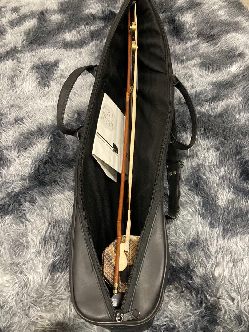 B0301)二胡★中古品・現状品、ヘビ皮　ケース付き