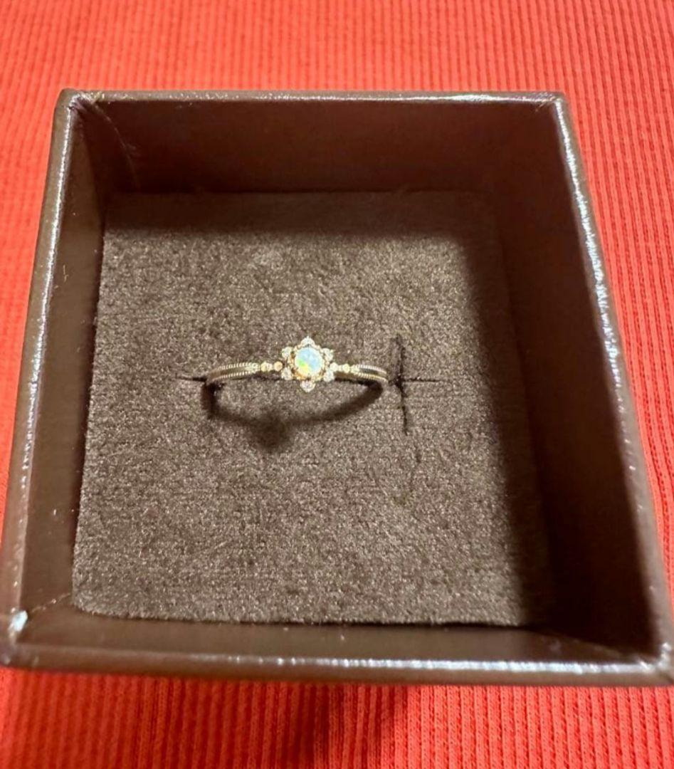 agete 美品⭐️11号　オパール&ダイヤ　リング