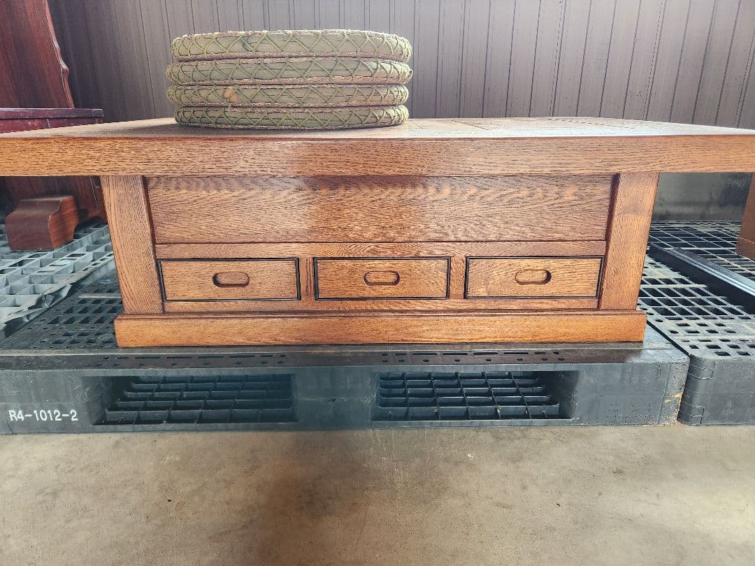 長火鉢美品✨囲炉裏テーブル昭和レトロ火鉢古民家家具希少い草座布団付き