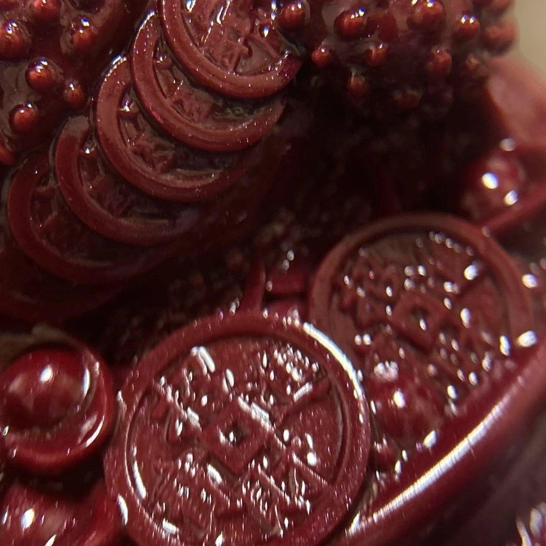 高純度 辰砂 シナバー 招財三足金蟾 風水 置物