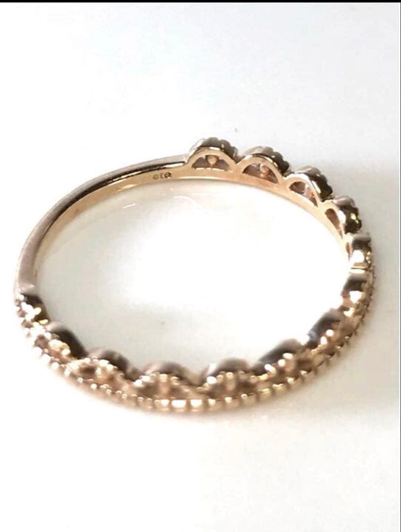 ete K10 リング 9号 ティアラ クラウン　レース フリル レイヤード