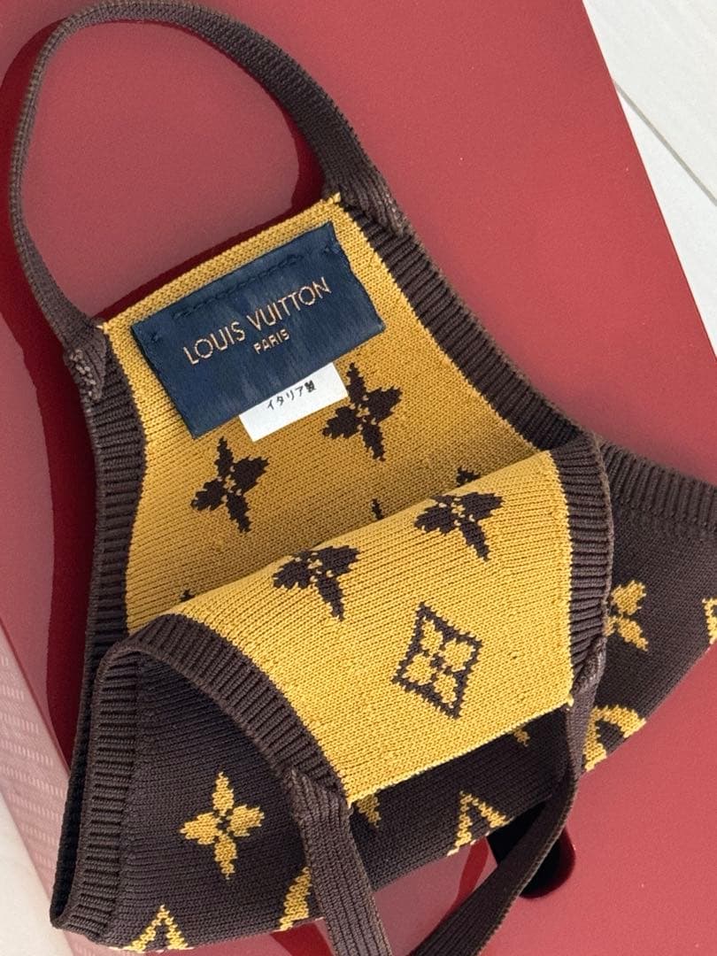 LOUIS VUITTON ルイヴィトン　ニットマスク ブラウン/イエロー