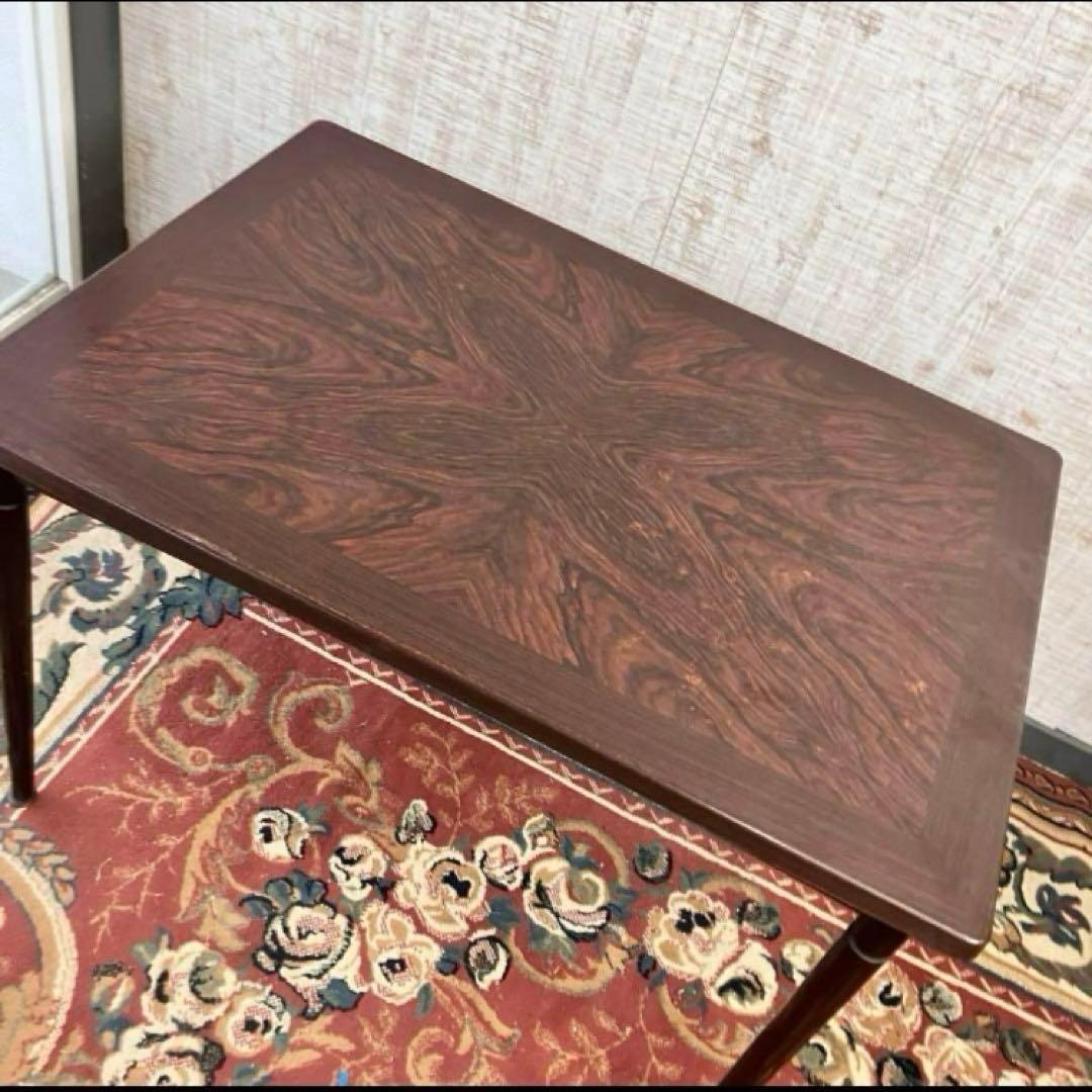 昭和レトロ 飛騨家具 ヒダダイネット 木製ダイニングテーブル 木目セラミック天板