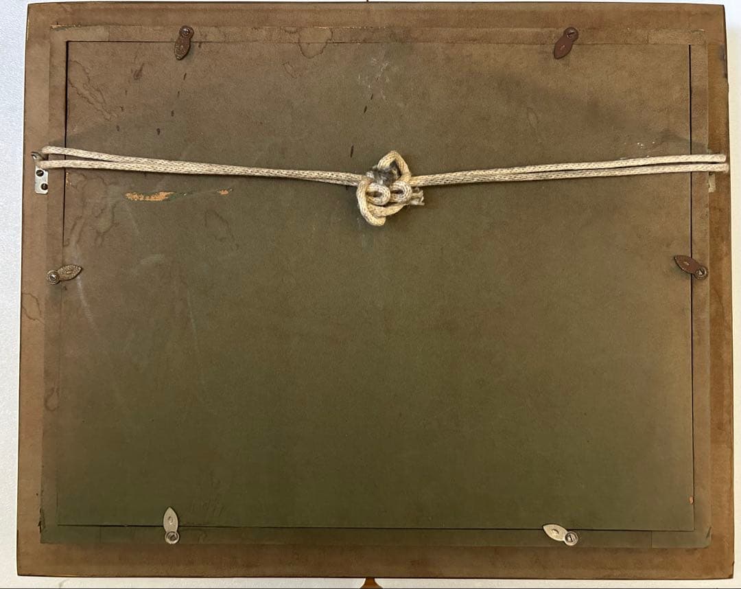 油絵 真作 服部 保 額縁付 ミモザ咲く