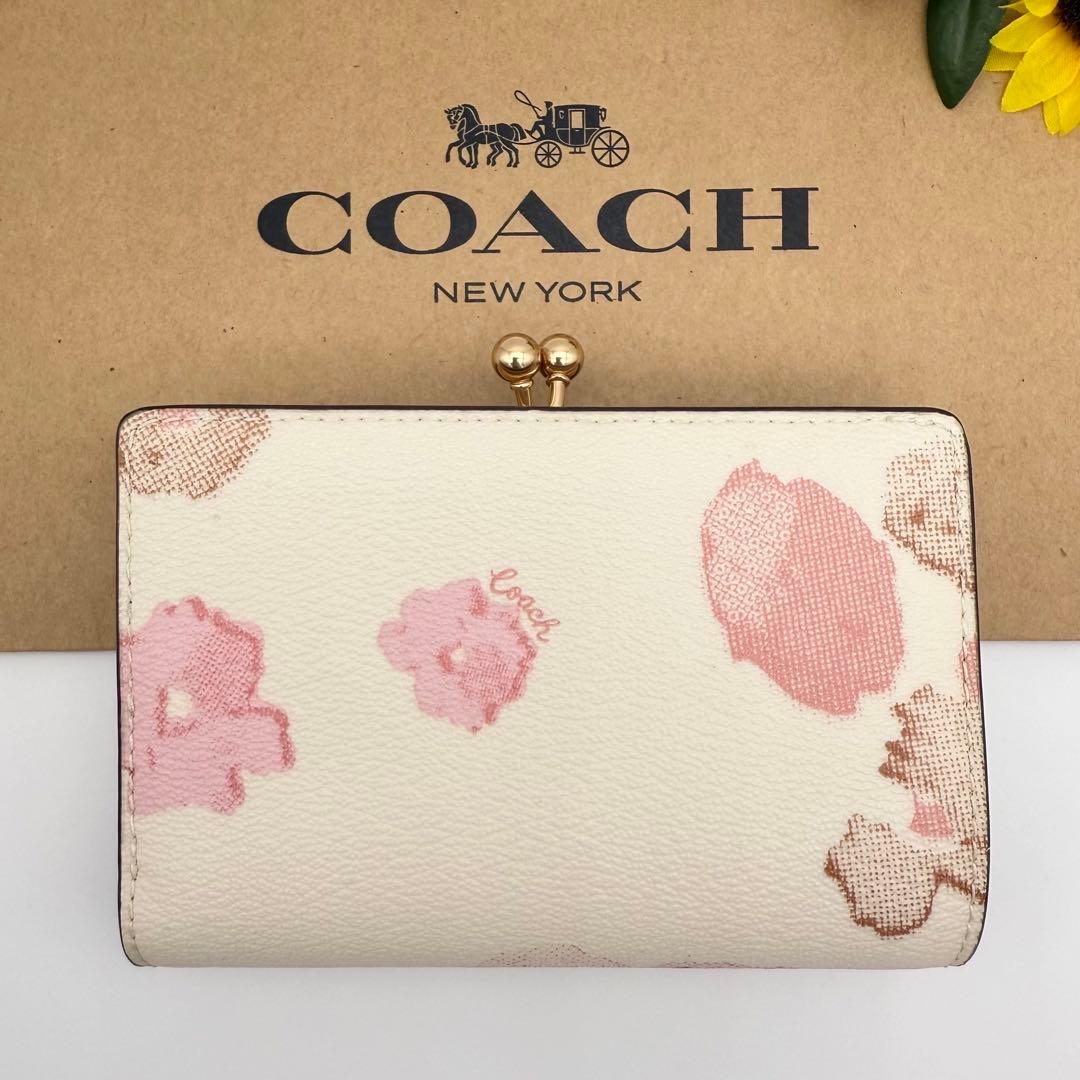COACH 財布 大人気！！ キスロック ミディアムウォレット フローラル 新品