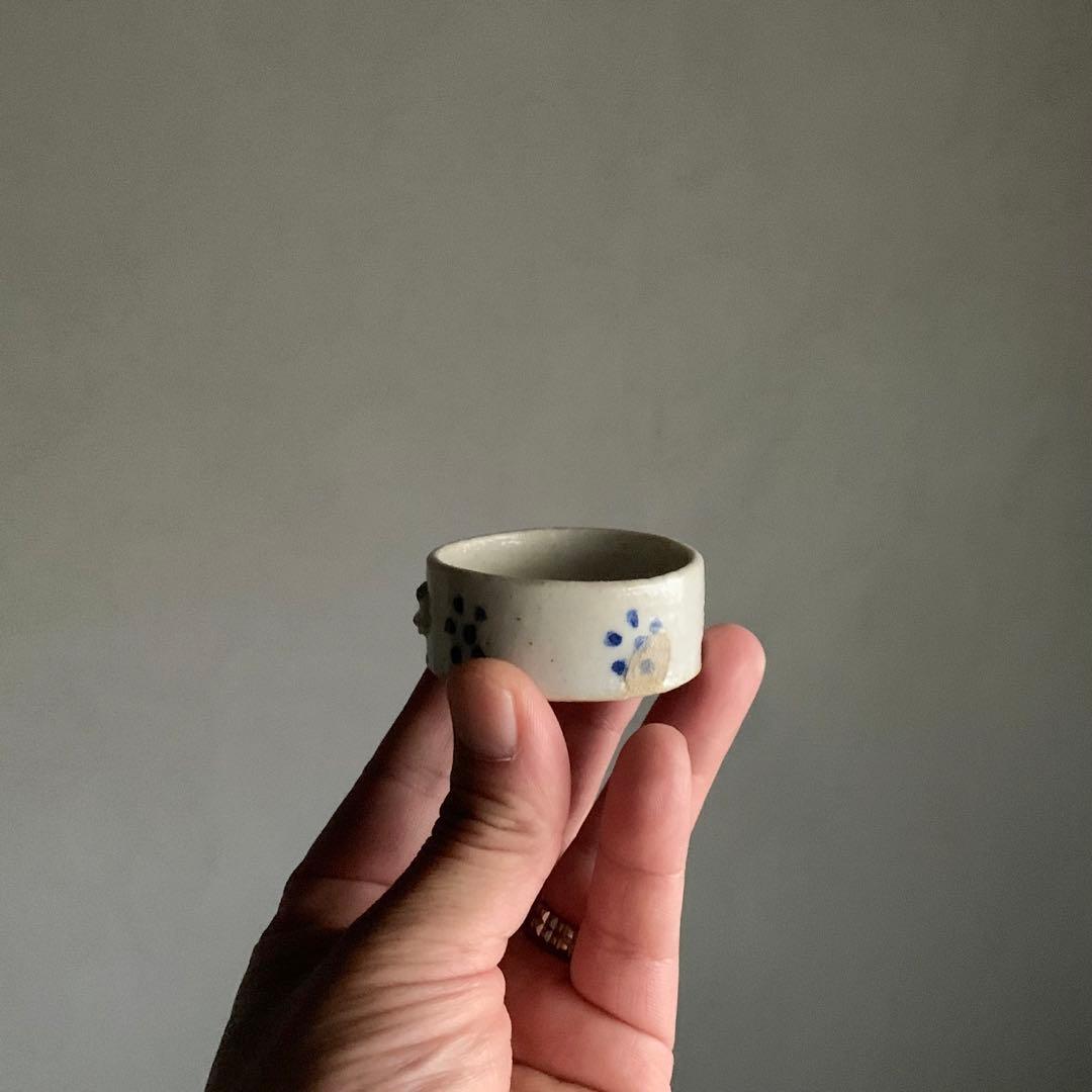 鳥の餌入れ 半筒盃 瀬戸 盃 古道具 アンティーク