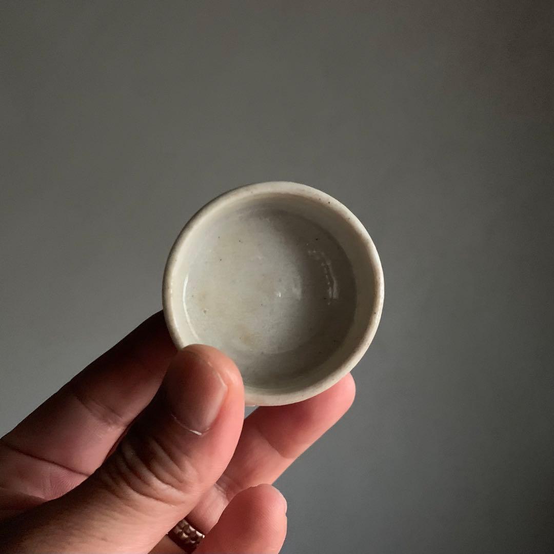 鳥の餌入れ 半筒盃 瀬戸 盃 古道具 アンティーク