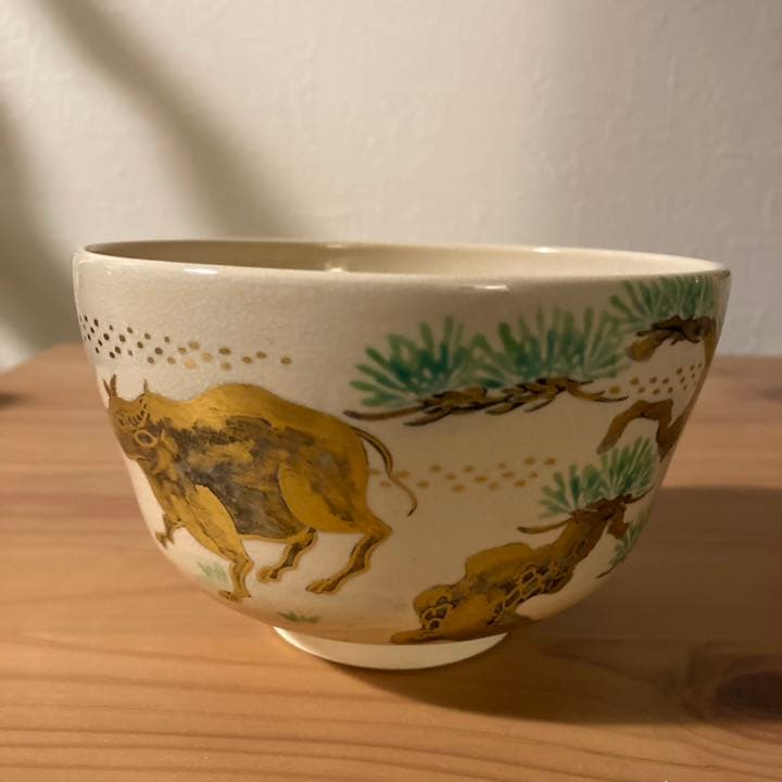 東雲窯 十牛之図 茶盌●共箱●ヴィンテージ茶道具●茶碗