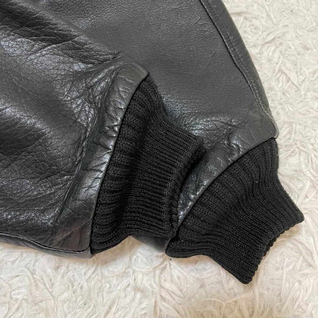 極美品 サークル レザージャケット MA-1 ブラック ボンバージャケット L位