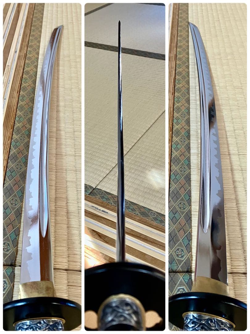 五条　日本刀 黒い鞘 赤い紐 居合刀　模造刀