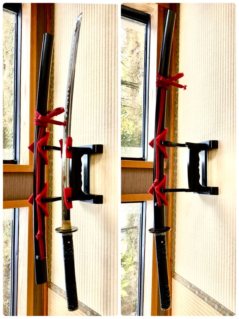 五条　日本刀 黒い鞘 赤い紐 居合刀　模造刀