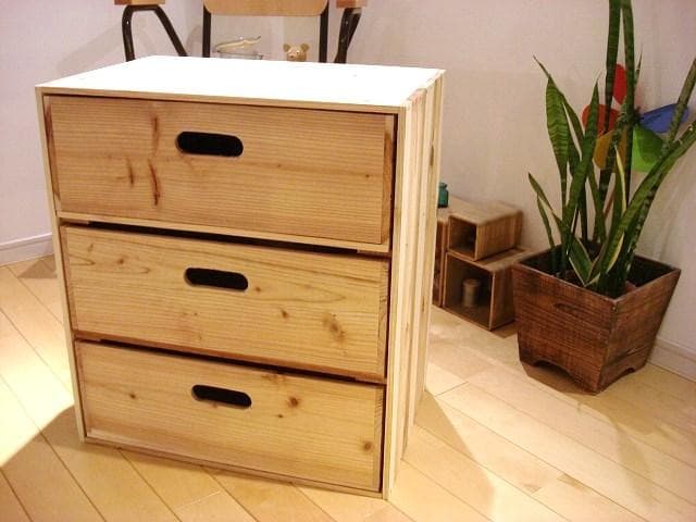 kahy★送料無料★木製3段引き出し③