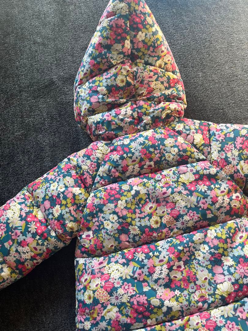 jacadi 花柄フード付きダウンコート 90cm