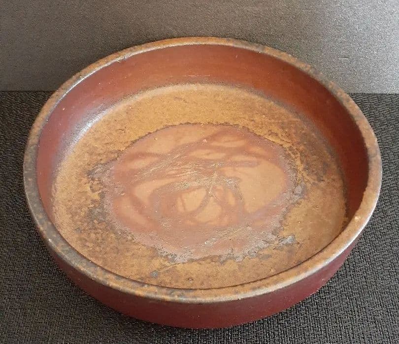 備前焼　名工【木村基子　木村素静  】備前　菓子鉢【師人間国宝　伊勢崎淳　茶道具