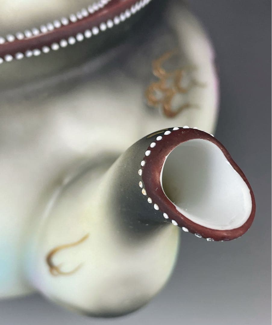 オールドニッポン 龍紋 ティーポット ドラゴン ぼかし ジュエル エナメル