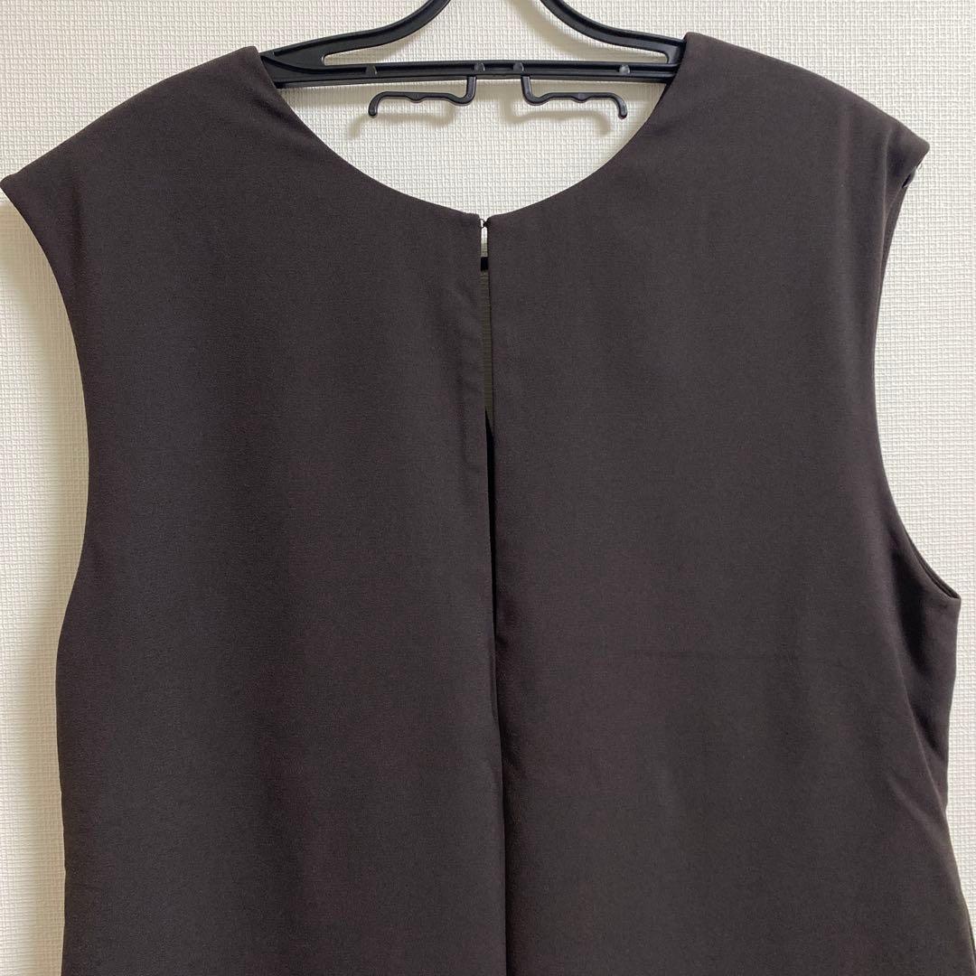 スーツ・フォーマル・ドレス ANDRESD bell sleeve slit dress L brown