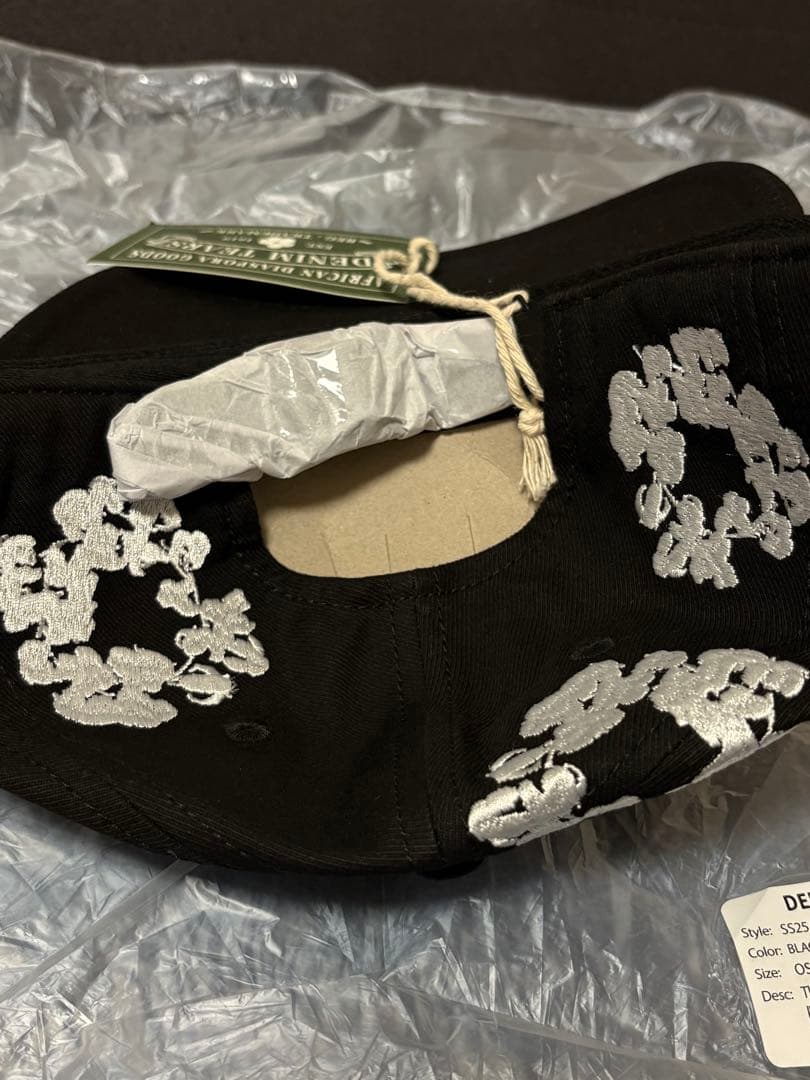 帽子 Denim Cotton Wreath Cap Black