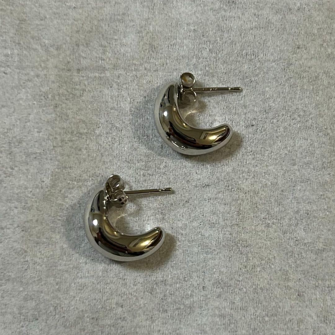 極美品　ete 現行品　ドロップピアス　プラチナコーティング　SV925 K18