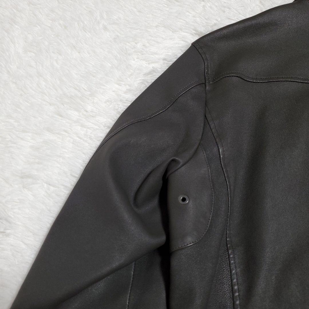 美品✨アクアスキュータム　ラムレザー　シングルライダース　グレー　たねちー様