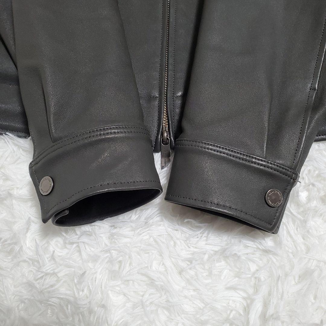 美品✨アクアスキュータム　ラムレザー　シングルライダース　グレー　たねちー様