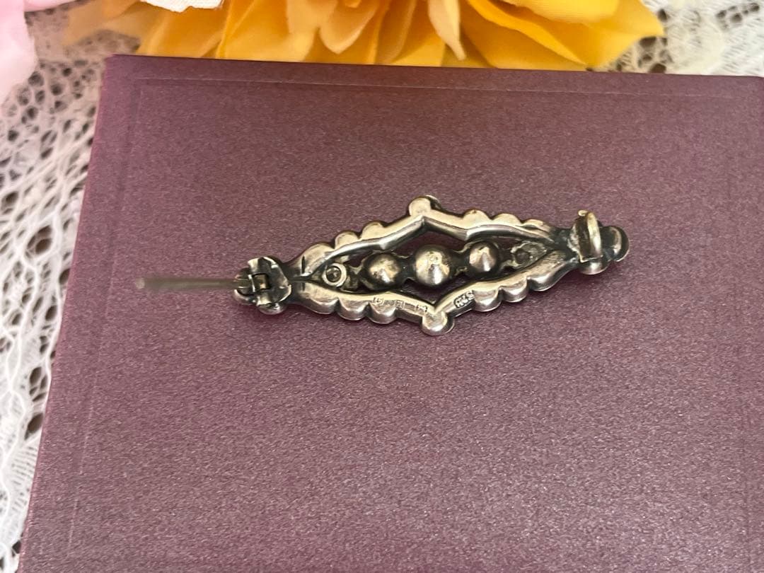 ★現品限り★ 英国 ヴィクトリアン ブローチ 純銀 シルバー 1860年代