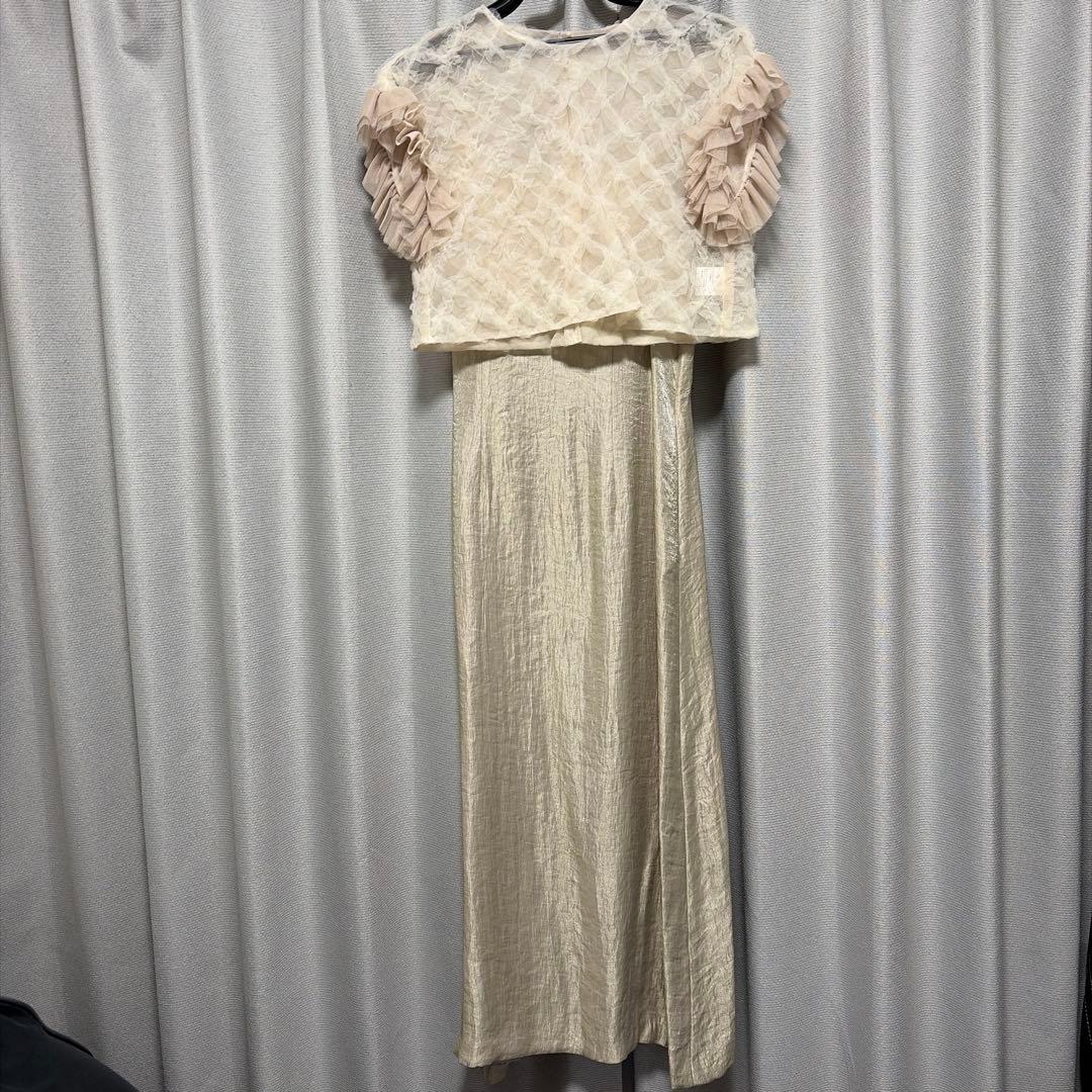 kaene ボリューム　ブラウス　セット　ドレス　ベージュ